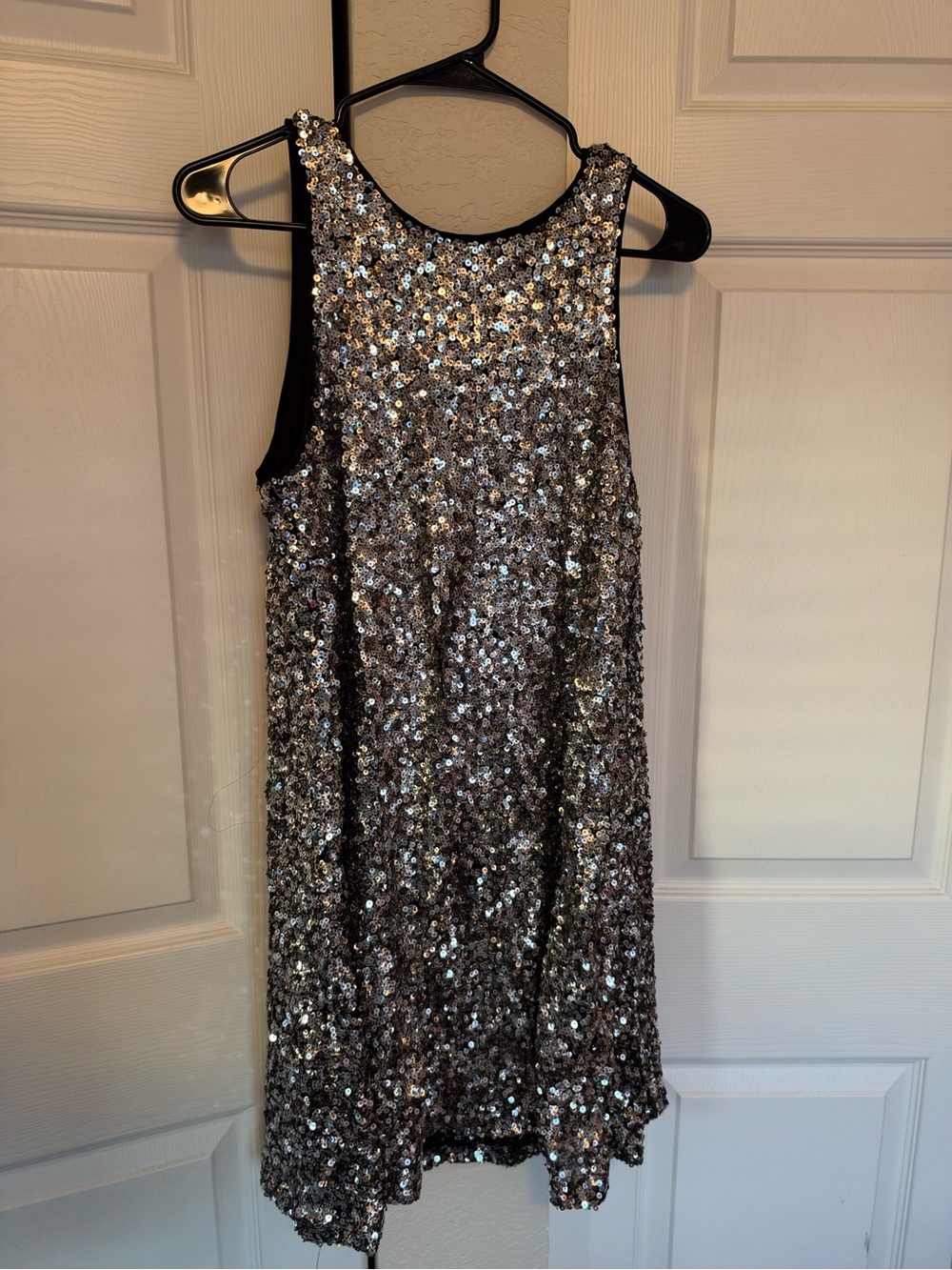 Gianni Bini Silver Sequin Sleeveless Midi Dress